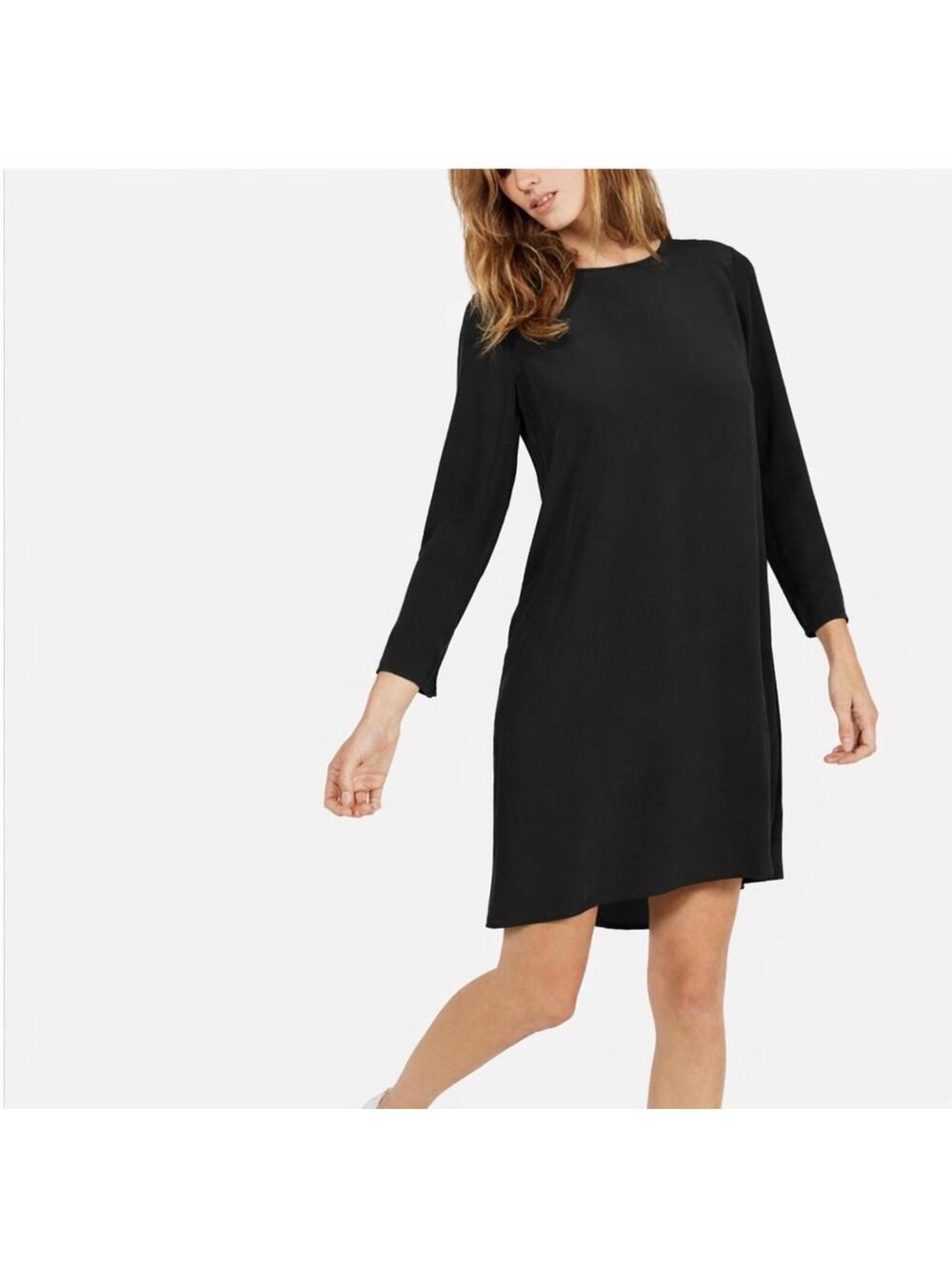 Everlane Black Silk Shift Dress